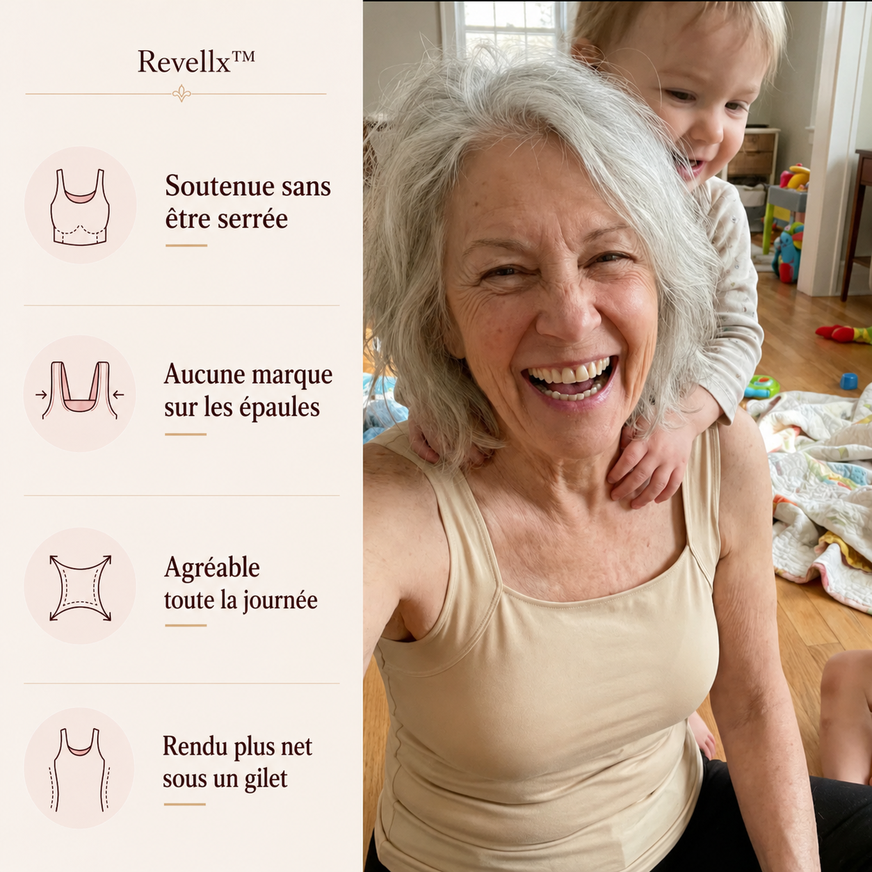 LYNARES ™ - Débardeur confort avec soutien-gorge intégré