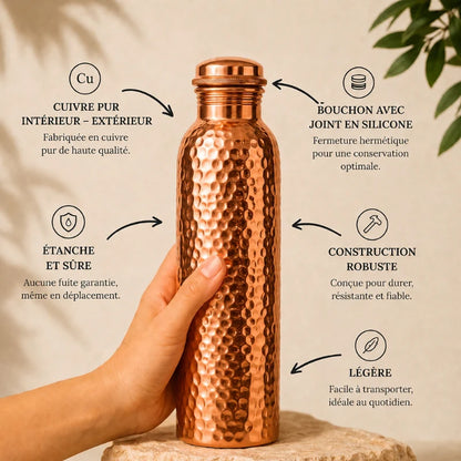 Gourde en Cuivre – Lynares™ | L’Eau Purifiée Naturellement, Sans Plastique