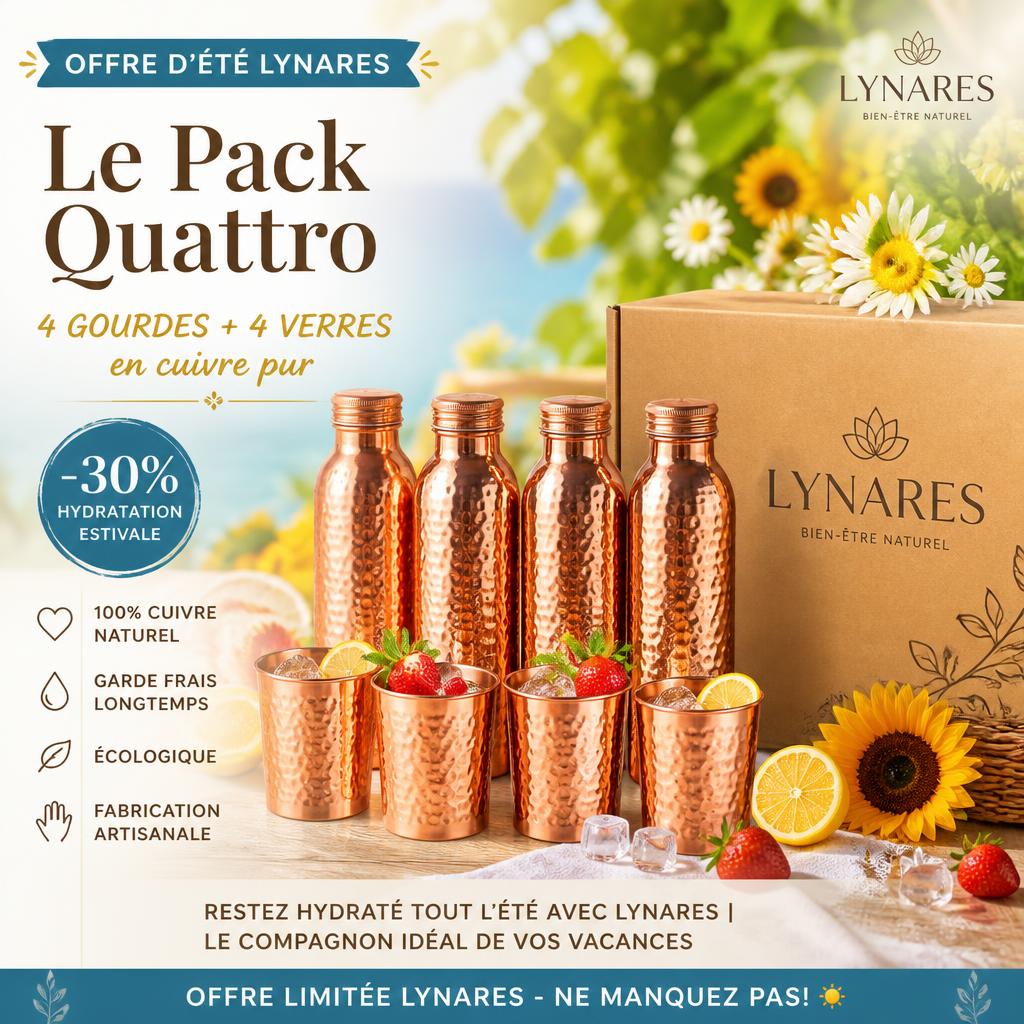 Gourde en Cuivre – LYNARES™ | L’Eau Purifiée Naturellement, Sans Plastique 🩷