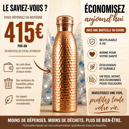 Gourde en Cuivre – LYNARES™ | L’Eau Purifiée Naturellement, Sans Plastique 🩷